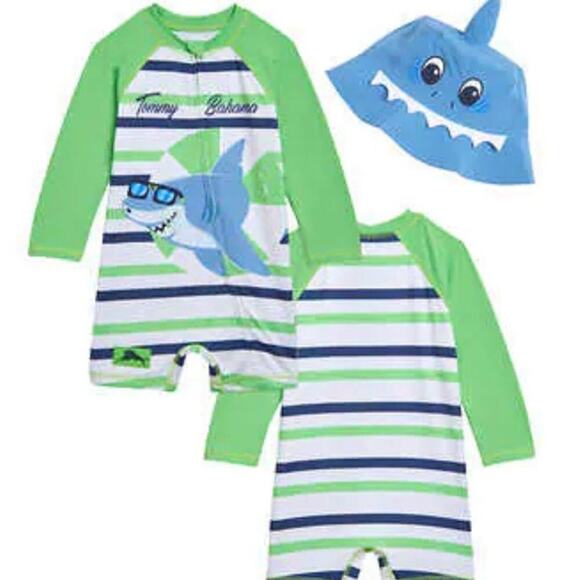 Tommy Bahama Boy's Swim Set Shark 12/18 Month's NWT - Picture 2 of 2